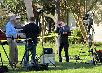 group, people, preparing, photoshoot, news reporting crew, reporter, television, camera, news, crew, man