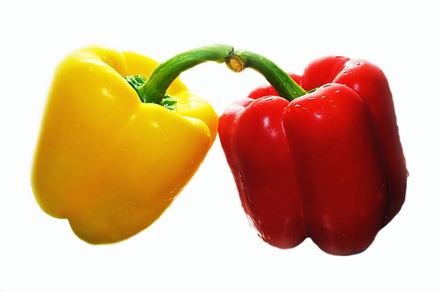 yellow, red, bell peppers, bright, close-up, color, cook, cooking, diet, eat, food