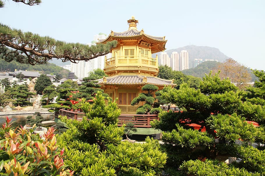Hongkong, architektura, parky, Asie, kultur, budování chrámu, slavné místo, Čína - východní Asie, kultury východní Asie, čínská kultura