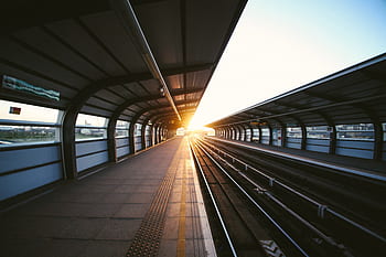 railway, rail, train, station, pattern, perspective, tracks, industrial, metro, travel, transportation