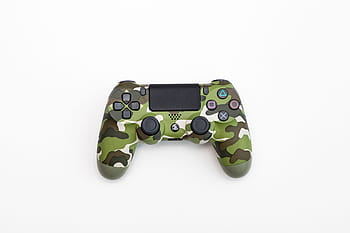제어 장치, 플레이 스테이션, 카모, 위장, 녹색, 콘솔, 놀이, 게임 패드, 환대, 조종간, ps4