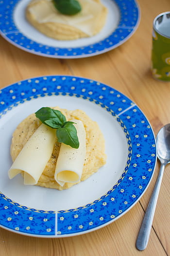 italská kukuřice polenta, sýr, bazalka, italština, kukuřice, polenta, zdravý, jídlo, deska, gurmán, svěžest