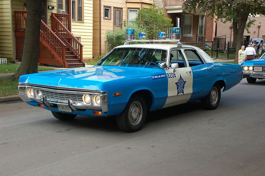 Chicago, polizia, schivare, Polara, auto, veicolo terrestre, mezzi di trasporto, strada, forze di polizia, classico