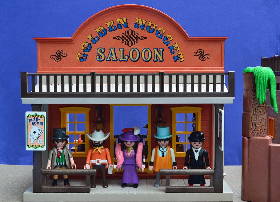 playmobil, western, saloon, usa, molly, bartender, cowboys, toys, america