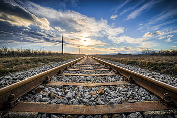 brown train rails, gleise, old railroad tracks, seemed, train, metal, stainless, rail traffic, railway, shut down, old tracks