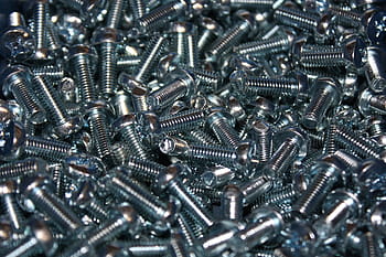 Screws, Fasteners, Stainless, Fasten, industrial, metallic, steel, hardware, silver, backgrounds, full frame