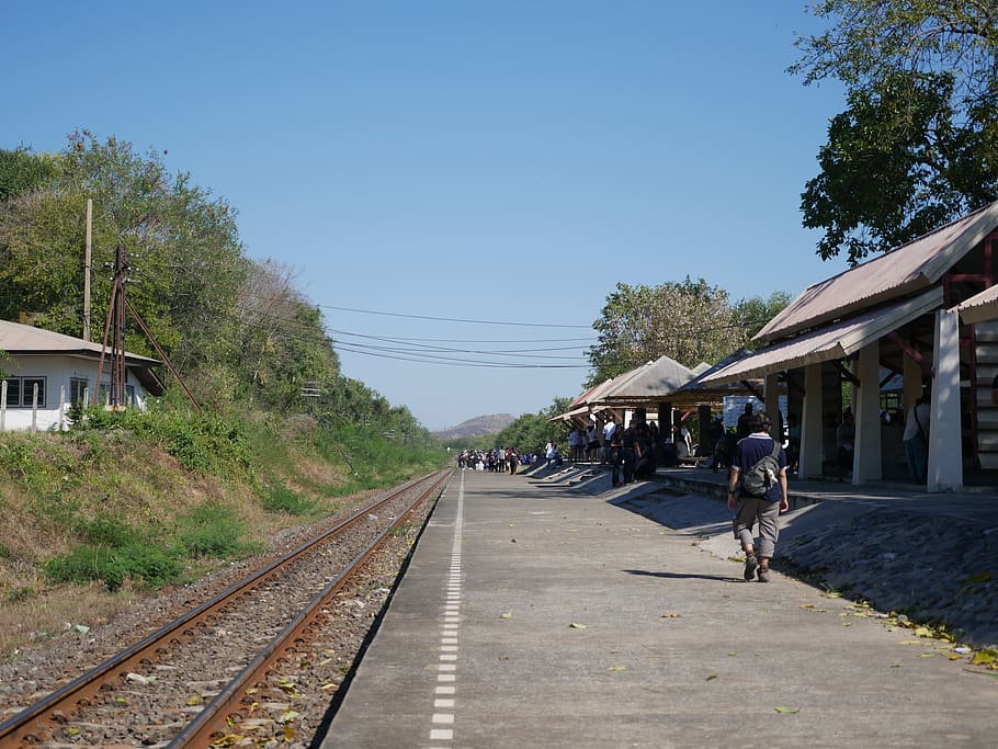 Bahnhof, der Bahnhof, Bahngleise, Reise, kanchanaburi, Eisenbahn