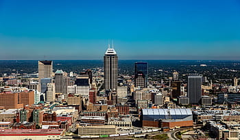 slunečního světla, městské budovy, indianapolis, indiana, indiana, město, indianapolis, indiana, město, městský, panoráma města, panoráma, v centru města