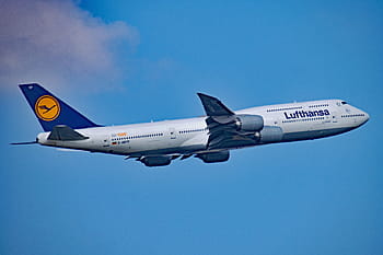 lufthansa, letadlo, Německo, letiště, rhine-main, Start, vzlétnout, létat, boing, 747, letoun