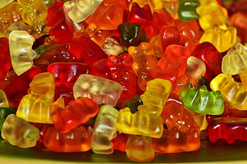 různé barvy, gumovitý, medvědi, hodně, gummibär, gummibärchen, ovocné žvýkačky, medvěd, Lahodné, barva, barvitý