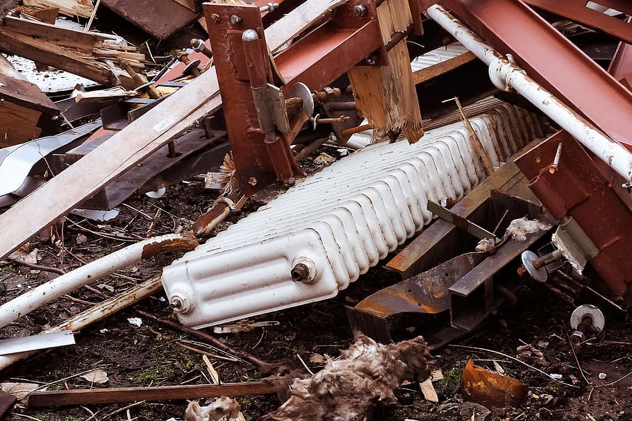 white, oil heater, underneath, wood frame, Steel, Beams, Metal, Industry, steel beams, metal, industry, glass
