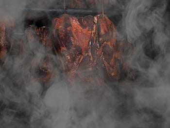 daging asap, ham, merokok, makan, makanan, daging, diasap, daging babi asap, berisi, mentah, lezat