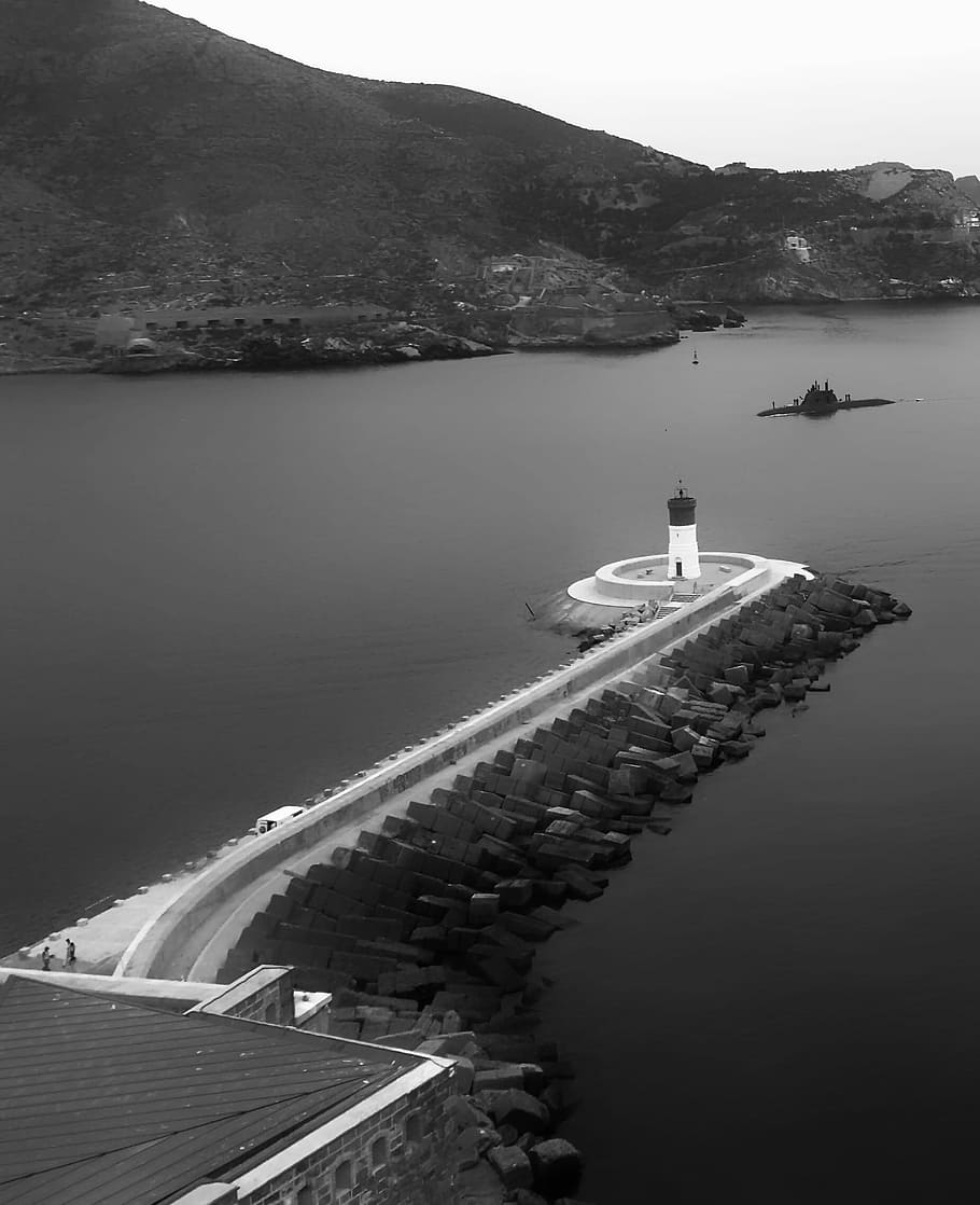 Cartagena, Lighthouse, Spain, Harbour, landmark, beacon, building, murcia, architecture, landscape, sea