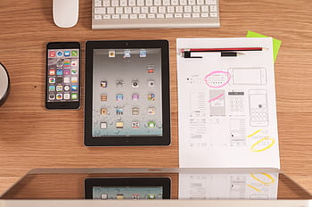 iphone, mobile, smartphone, ipad, tablet, papers, sketch, work, business, office, desk