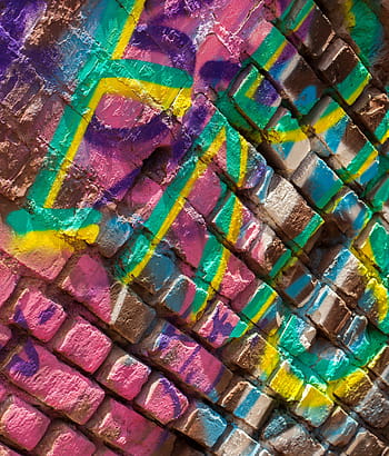graffiti wall, colorful, bricks, wall, art, multi Colored, abstract, pattern, backgrounds