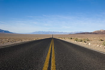 highway road, daytime, never, ending, road, highway, pavement, desert, dirt, landscape, nature