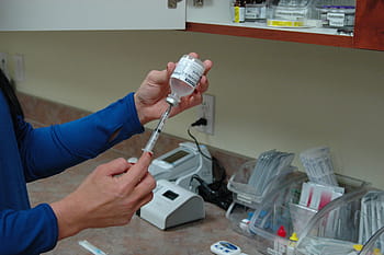 bílá injekční stříkačka, zdravotní sestřička, stříkačka, doktor, lékařský, nemocnice, zdraví, klinika, péče, jehla, injekce