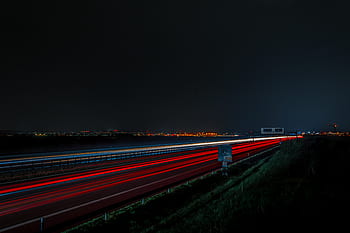 Dálnice, dlouhé expozice, provoz, noc, Rychlost, silnice, hnutí, pozornosti, auta, noční fotografie, světla