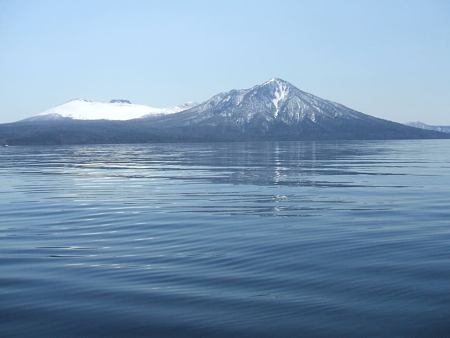japan, hokkaido, lake shikotsu, sapporo, lake, natural, winter, tranquility, mountain, nature, snow