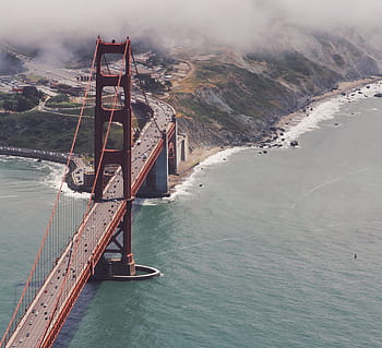 zlatý, hradlový most, San Francisco, brána, infrastruktura, moře, Zlatá brána, oceán, voda, pobřeží, skály