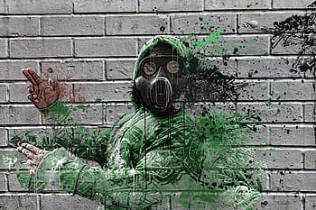 green, black, graffiti, gas mask, hip hop, gas, earth, mask, pollution, war, protection