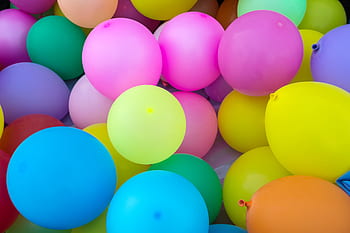 풍선, 파티, 축하, 선명한, 그림 물감, 생일, 동그라미