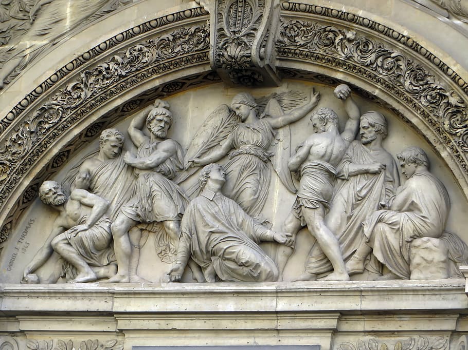 Paříž, st-etienne-au-mont, fasáda, ušní bubínek, mučednictví, kamenování, sochy, historická památka, kostel, Dějiny, architektura