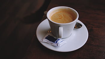 nalil, šálek, podšálek, káva, bílý, keramický, pohár, espresso, kavárna, napít se, kávový šálek