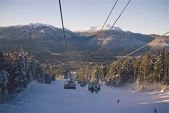 people, riding, cable cars, two, person, cable, car, chairlift, snowboarding, skiing, winter