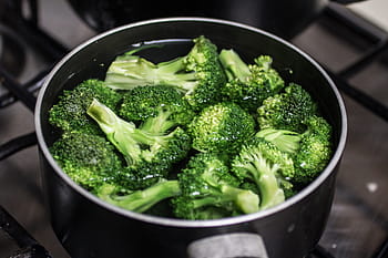 mad, broccoli, grøntsag, madlavning, pande, sund og rask, måltid, forberedelse, kogning, grøn, vegetarisk