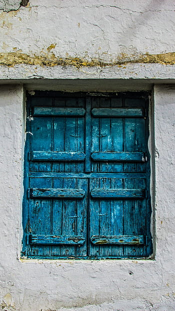 Cyprus, Paralimni, Old House, Window, blue, architecture, aged, weathered, wooden, old, wood - Material
