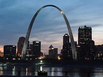 gateway arch, united, states, st louis, st louis arch, illinois, illinois side of river, mississippi, mississippi river, city, city scape at night