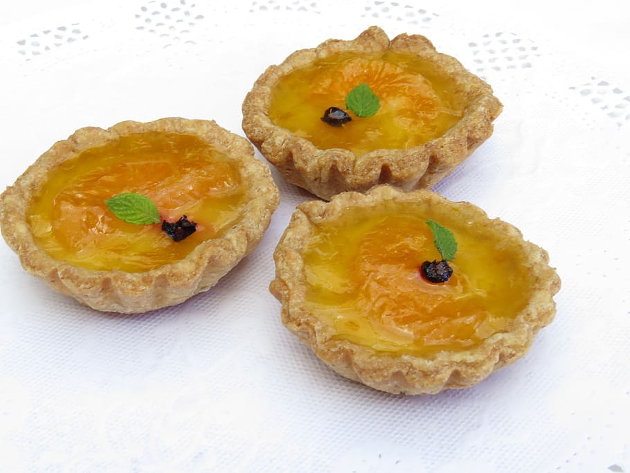 pudink minitartas, mandarinka, pečivo, ovoce, sirup, pudink, slazené těsto, mandarinka koláč, dezert, jídlo, dort