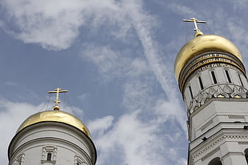 църква, златист, купол, Русия, Москва, православен, Руска православна църква, исторически, манастир, кула, вярвам