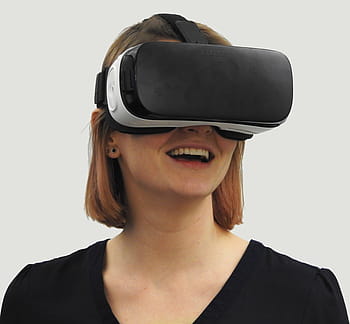 女性、 着ている、 VRヘッドセット、 VR、 バーチャルリアリティ、 技術、 バーチャル、 現実、 デバイス、 ヘッドセット、 娯楽