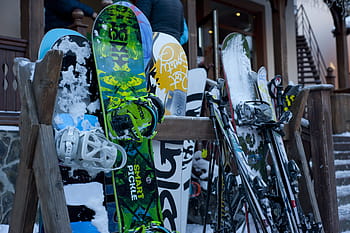 lyžařské snowboardové vybavení zimní, lyže, snowboard, zařízení, zimní, lyžařské snowboardové vybavení zimní sníh, sport, venku, městské scény, ulice, redakční