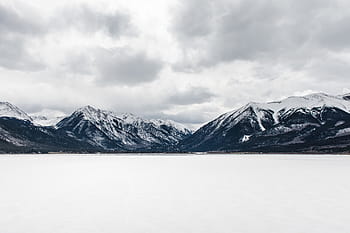 clouds, mountain range, snow, covered, mountain, daytime, nature, landscape, mountains, slope, summit