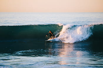 person, performing, surfing, ocean waves, daytime, sea, ocean, water, waves, nature, people