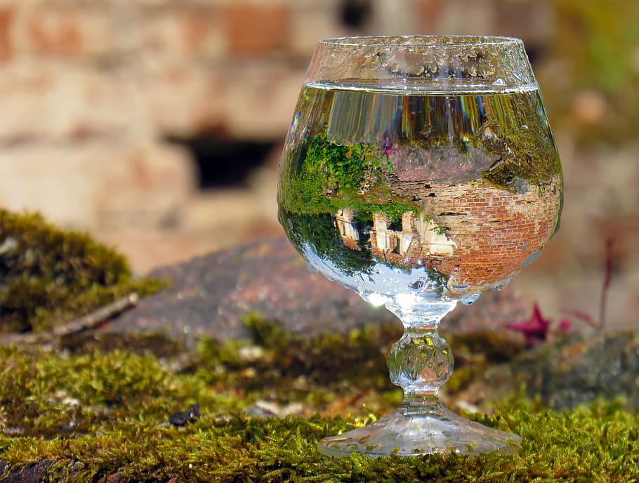 glass, drink, reflection, air, in the sun, water, transparent