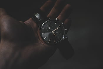 kulatý stříbrný chronograf, hodinky, Černá, kůže, popruh, doplněk, móda, lidé, zápěstí, čas, nóbl