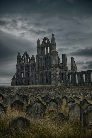 γκρίζο κάστρο από μπετό, γοτθικός, μονή, whitby, βρυκόλακας, dracula, μοναστήρι, ορόσημο, Βρετανία, Αγγλία, yorkshire