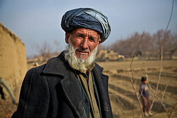 mělký, zaostřovací fotografie, muž, nošení, Černá, plášť, během dne, starý, Afghánistán, osoba, ohleduplný