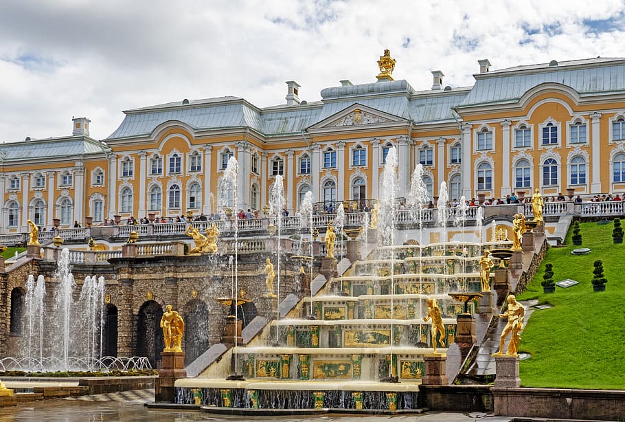 Rusko, peterhof, Svatý, petersburg, zahradnictví, cestovní ruch, ruština, zahrada