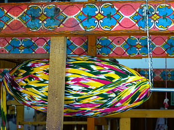 silk factory, web framework, silk, colorful, pattern, weave, substances, color, craft, thread, colored