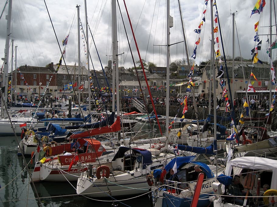 padstow, přístav, cornwall, pobřeží, vesnice, voda, scénický, cornwallský, loď