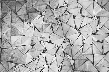 gray, wooden, plank lot, stack, wood, pile, triangular, pattern, stacked, lumber, storage