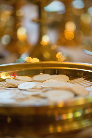 bokeh photography, chalife bread, communion, wafers, christianity, sacrament, jesus, eucharist, liturgy