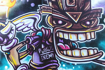 julkinen, vihollisen katutaide, kaapattu, julkinen vihollinen, Shoreditch, kaupunki-, graffiti, katutaide, abstrakti, taustat, kuva
