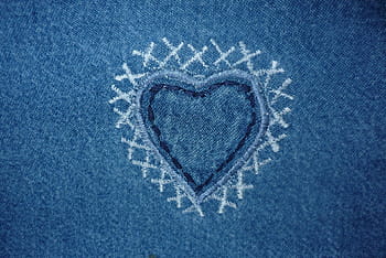 srdce ilustrace, tkanina, džíny, textura, materiál, oblečení, móda, srdce, milovat, textil, denim