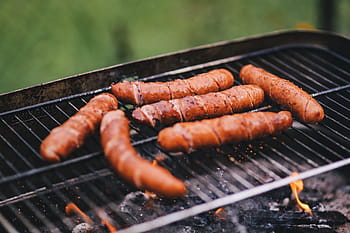 ソーセージ、 グリル、 ポーク、 夏、 屋外、 キルバサ、 バーベキュー、 肉、 バーベキューグリル、 食品、 料理
